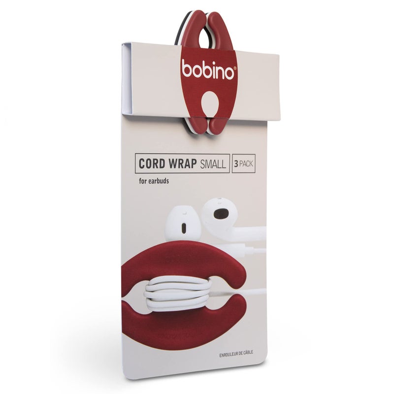 Bobino | Cord Wrap | Cord Organizer | Desk Cable Management | Cord Holder & Cable Organizer | Cord Organizer for Desk Accessories | Cable Holder & Wire Organizer Under Desk | Cord Ties | Small 3 Pack - Image 1